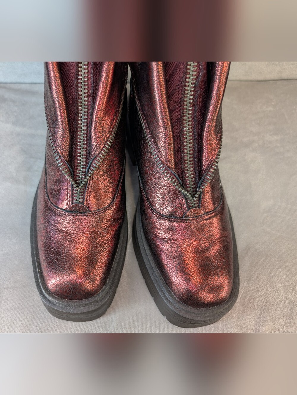Sam Edelman Linds Chelsea Boot Bordeaux Distressed Leather Women's Size 8.5 - Picture 4 of 12
